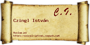 Czingl István névjegykártya